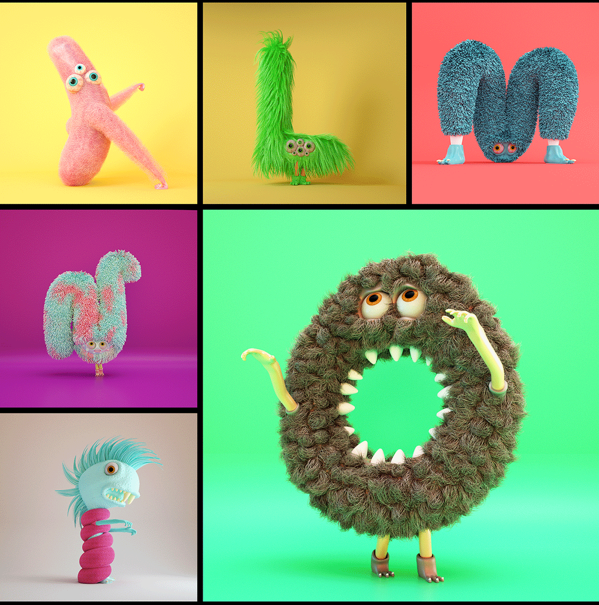 “Furry Alphabet”吉祥物品牌設(shè)計(jì)形象  字母吉祥物設(shè)計(jì)展示