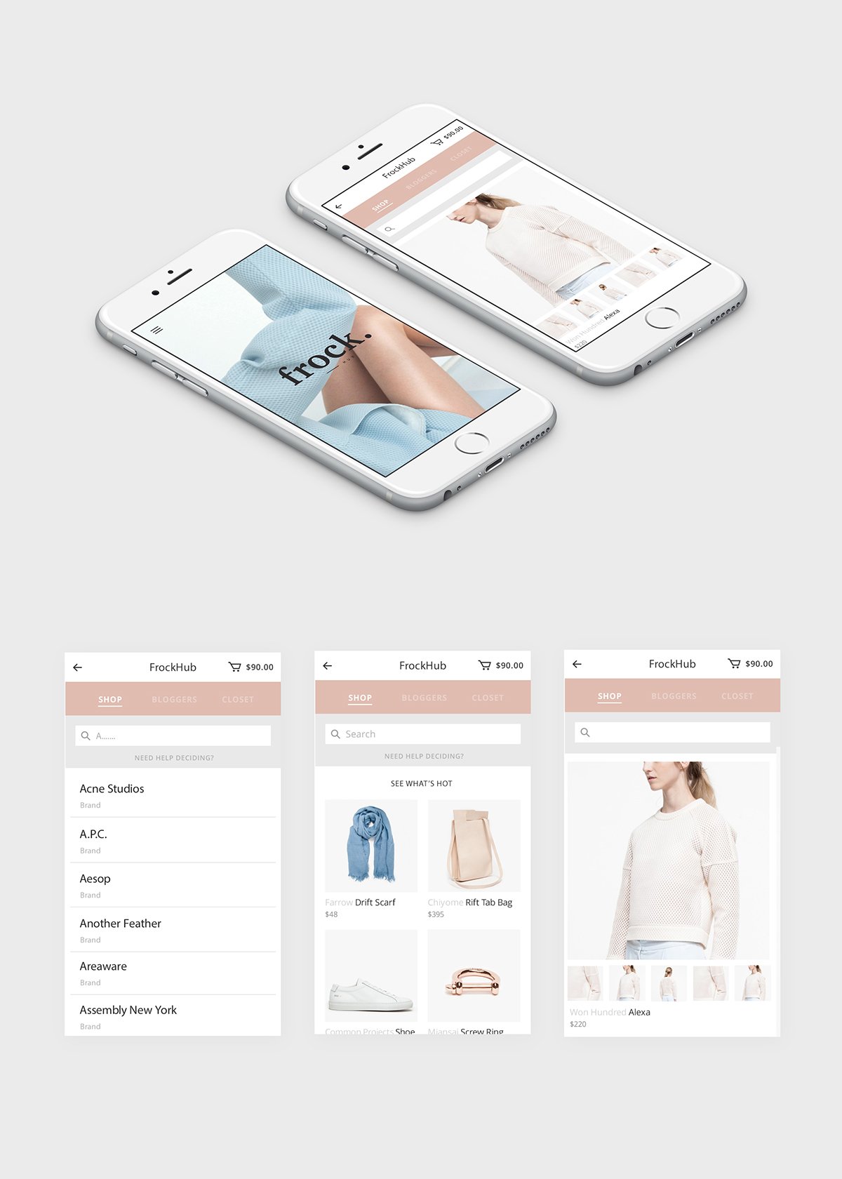 FROCK女性服裝品牌形象設計  手機APP設計