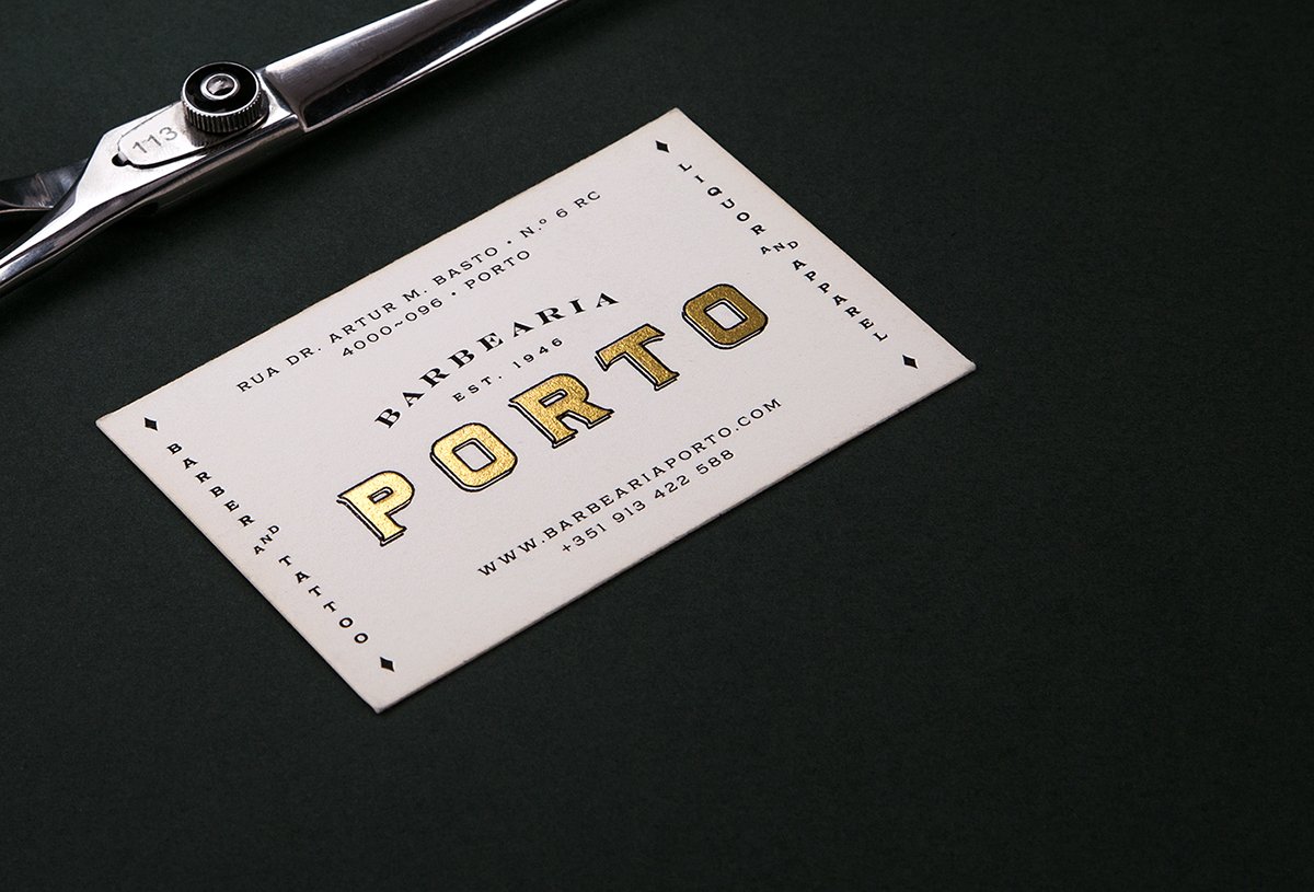 Barbearia Porto理發店品牌形象  名片設計