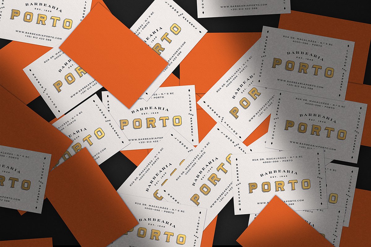 Barbearia Porto理發店品牌形象展示