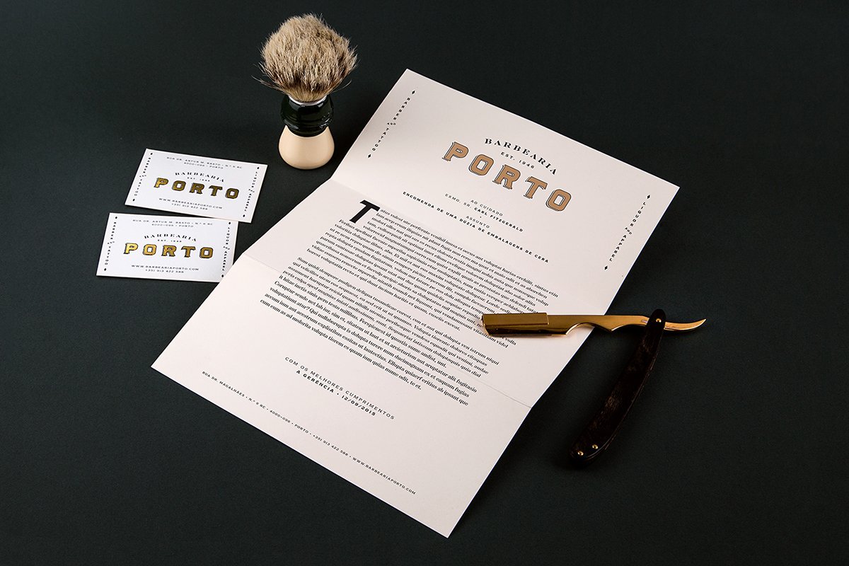 Barbearia Porto理發店品牌形象  單頁設計
