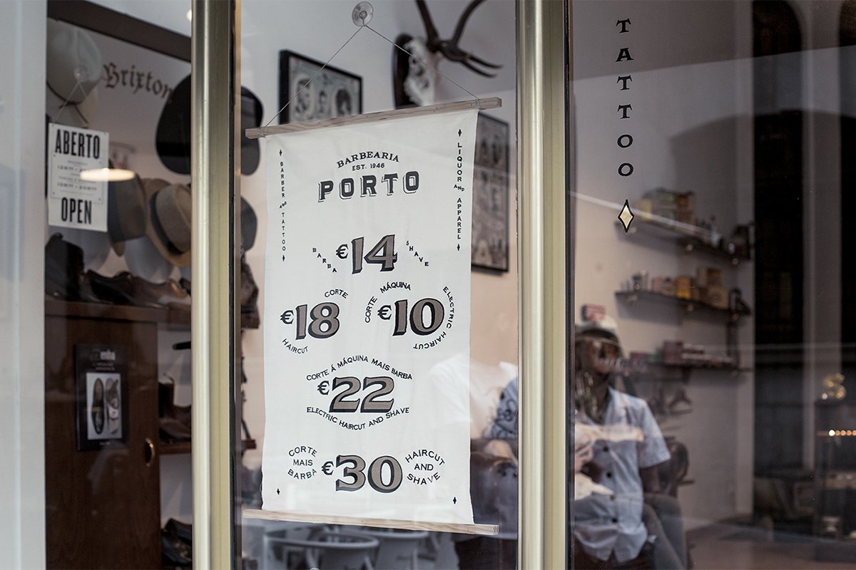Barbearia Porto理發店品牌形象  畫報設計