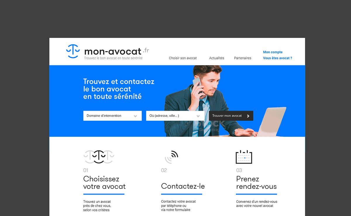 深圳品牌設計  深圳品策劃  Mon-avocat.fr網站品牌形象設計  網站設計