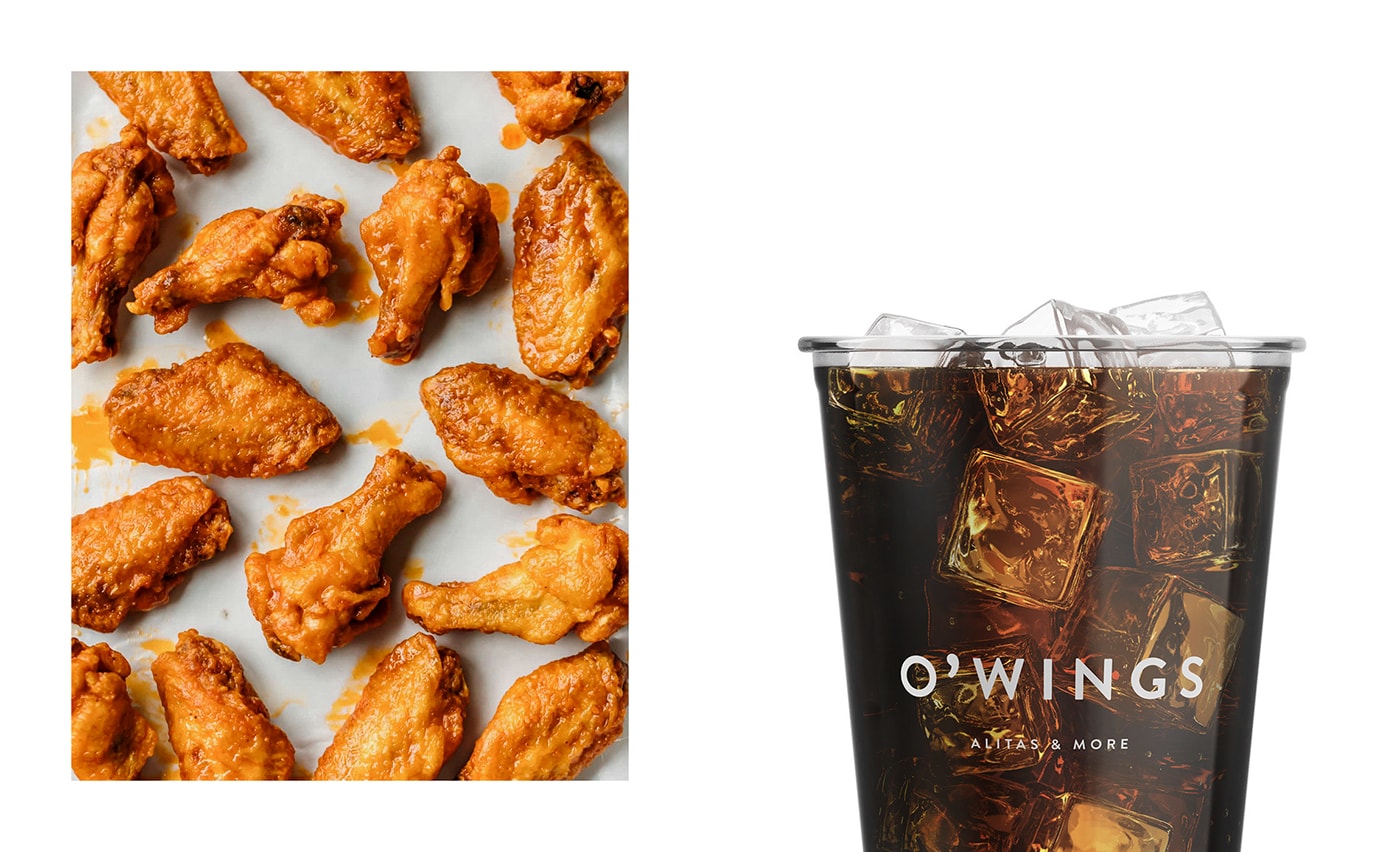 O'Wings 高檔快餐店品牌設計——品牌視覺營銷塑造差異化，餐飲品牌設計，餐飲視覺營銷，品牌設計公司，深圳品牌設計，左右格局