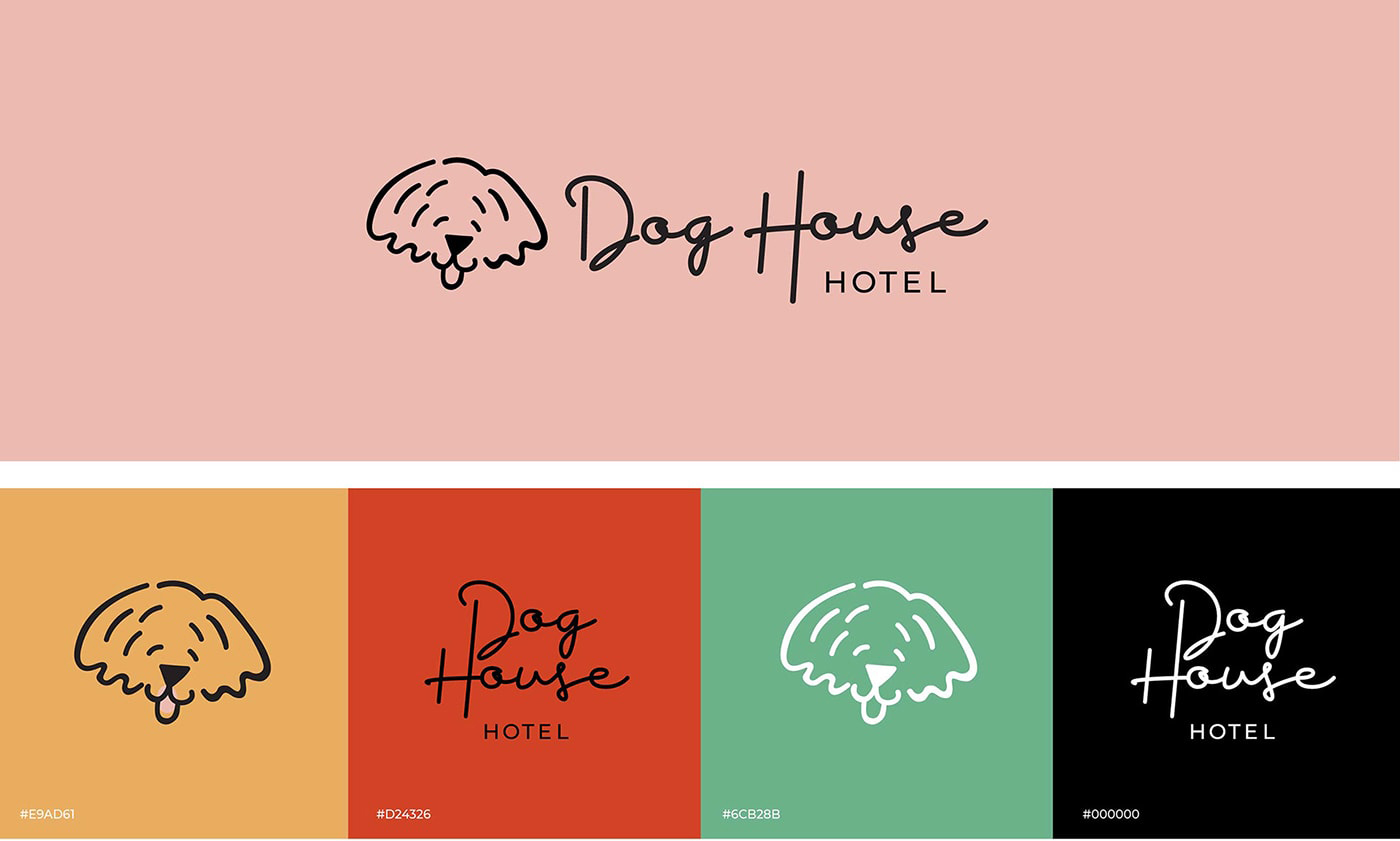 Dog House 創意主題酒店品牌形象設計案例，主題酒店品牌設計，品牌形象策劃，深圳品牌設計，左右格局